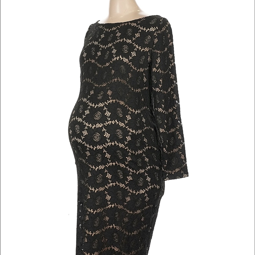 Ingrid & Isabel Black Lace Long Sleeve Dress